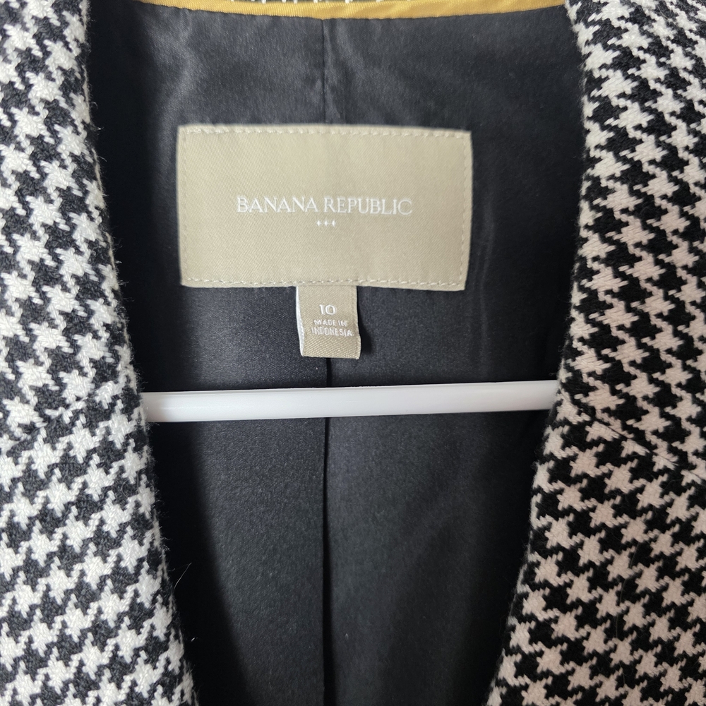 Banana Republic Houndstooth Blazer Dopamine Tailored Jacket Classic Preppy 10 - Picture 6 of 7
